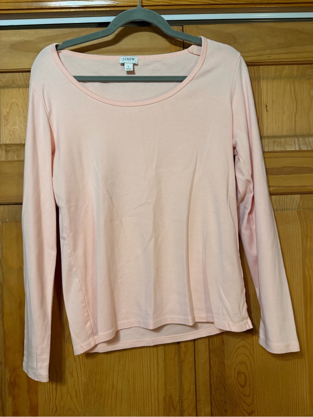 J. Crew Light Peach Long-Sleeve Scoop Neck Top